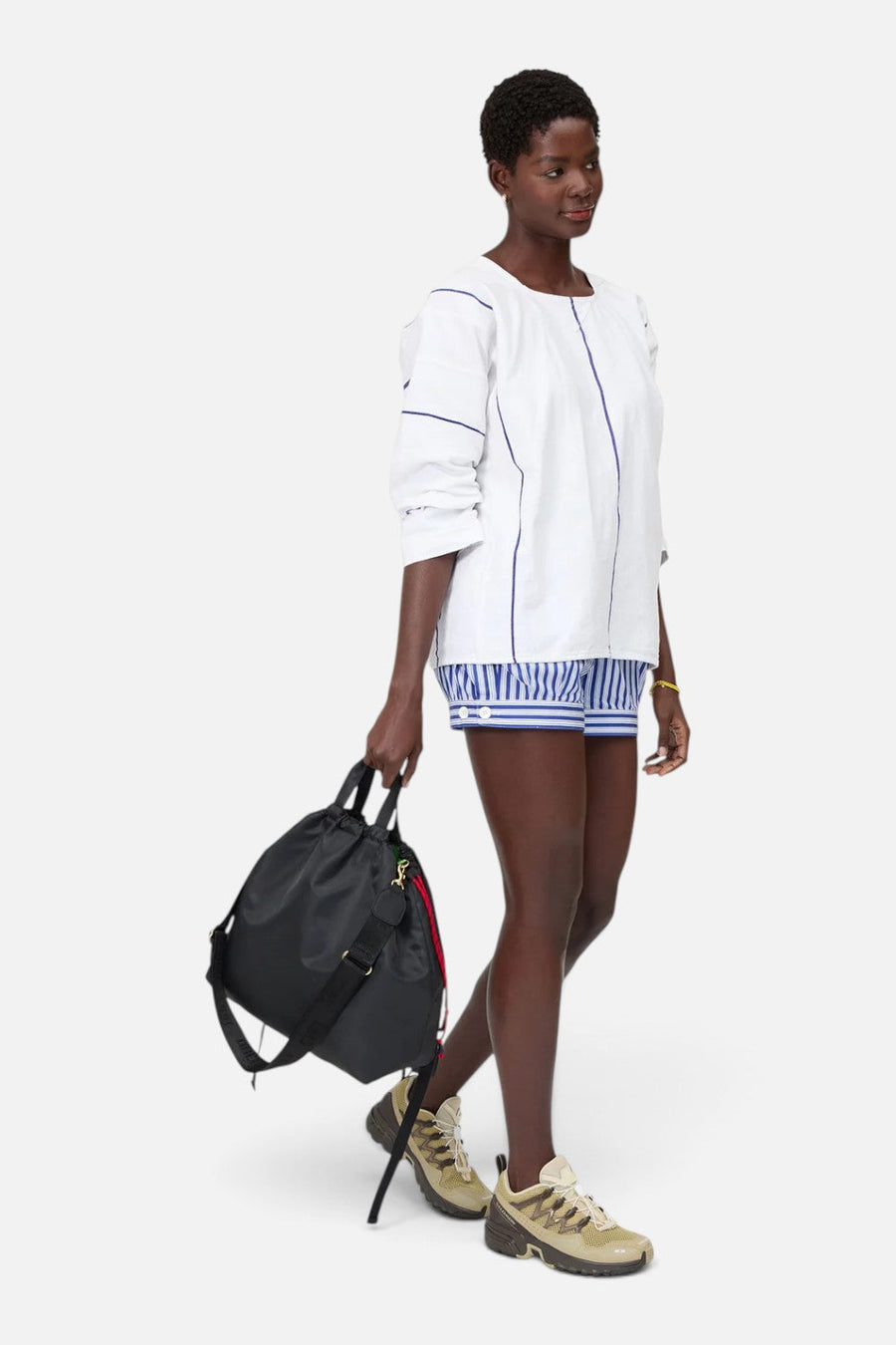 Clare V Sac Tout Nylon Backpack in Black – flat lay