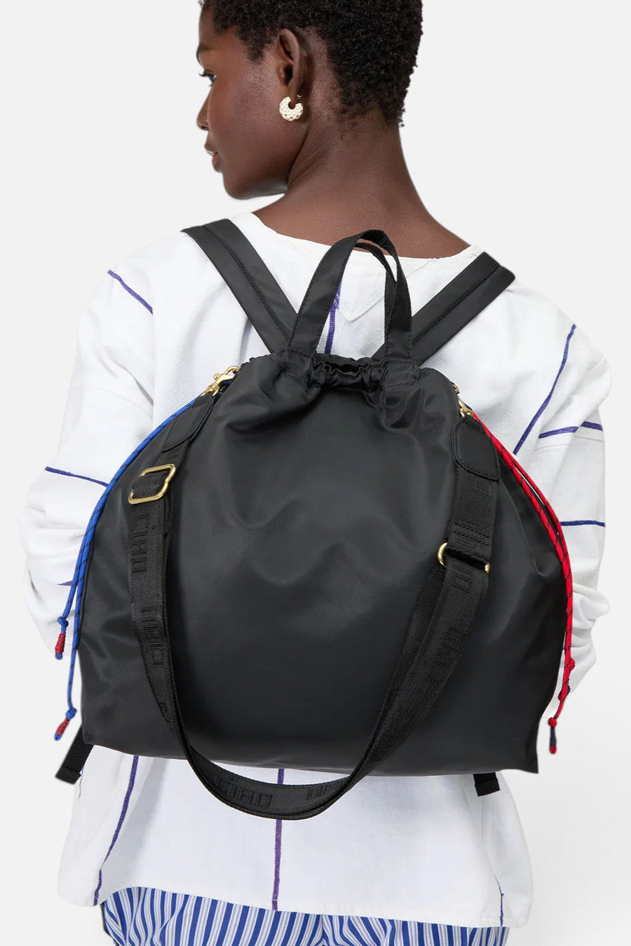 Clare V Sac Tout Nylon Backpack in Black – side view