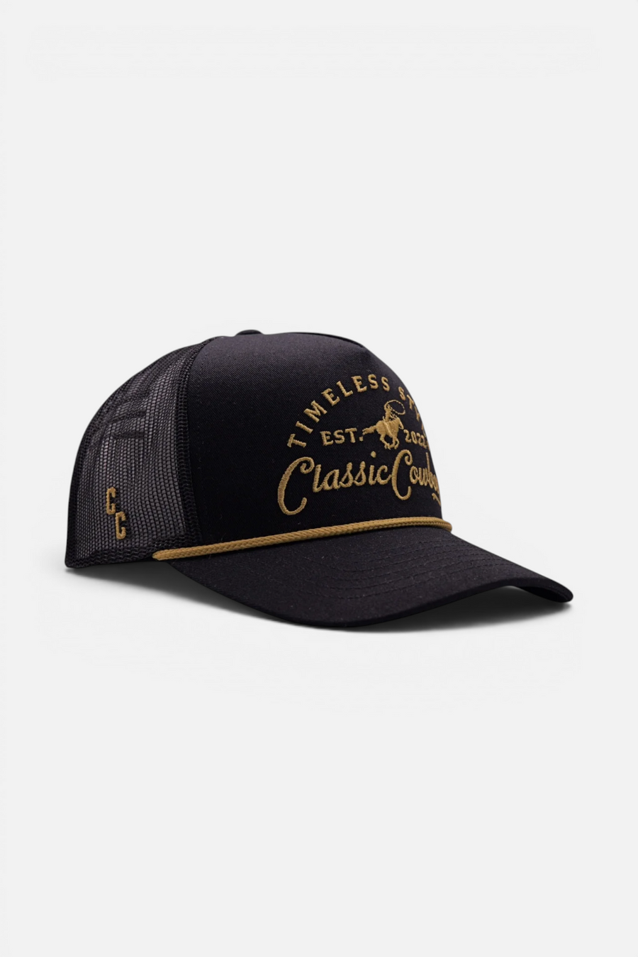 Classic Cowboy The Outpost Cap in Black – front view