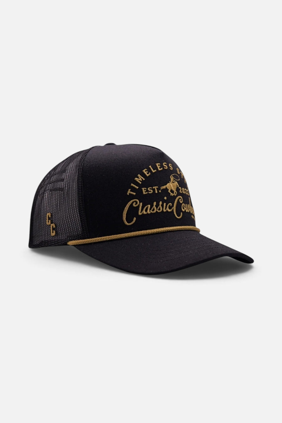 Classic Cowboy The Outpost Cap in Black – side view