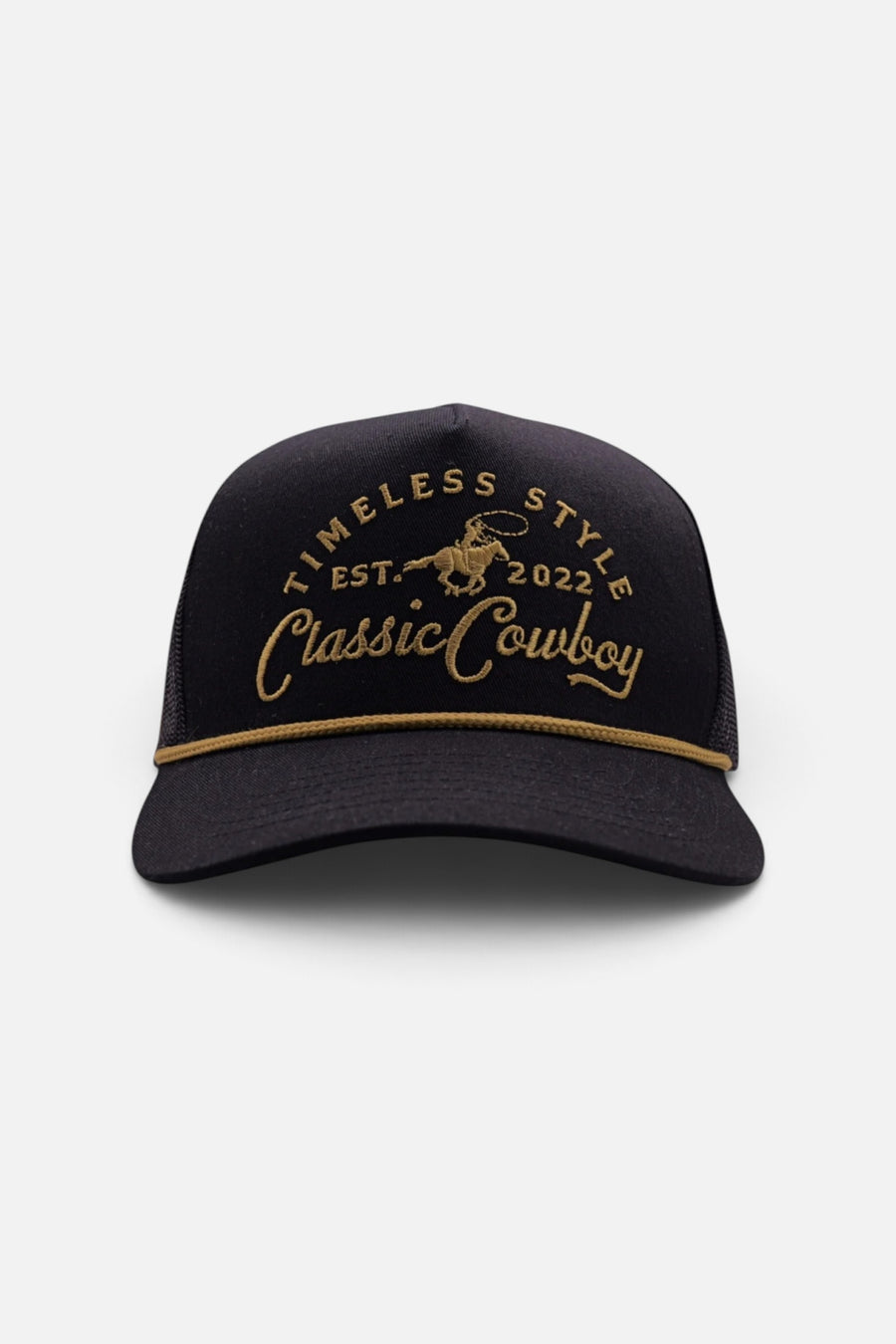 Classic Cowboy The Outpost Cap in Black – side view