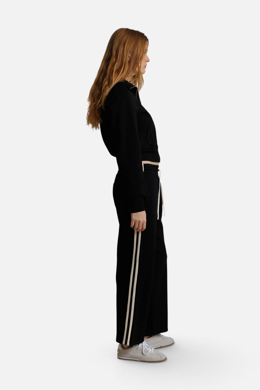 Claud Track Pant in True Black – flat lay