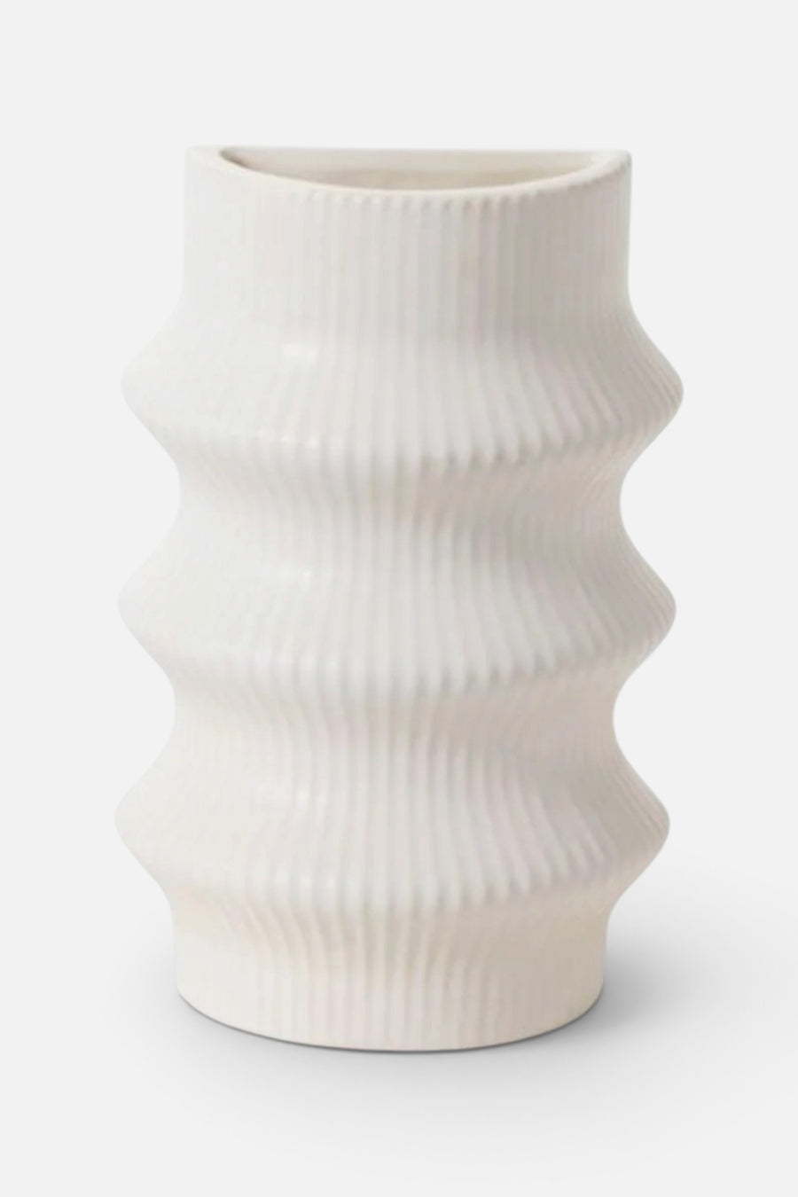 Claude Vase Bookend in Off White – front view