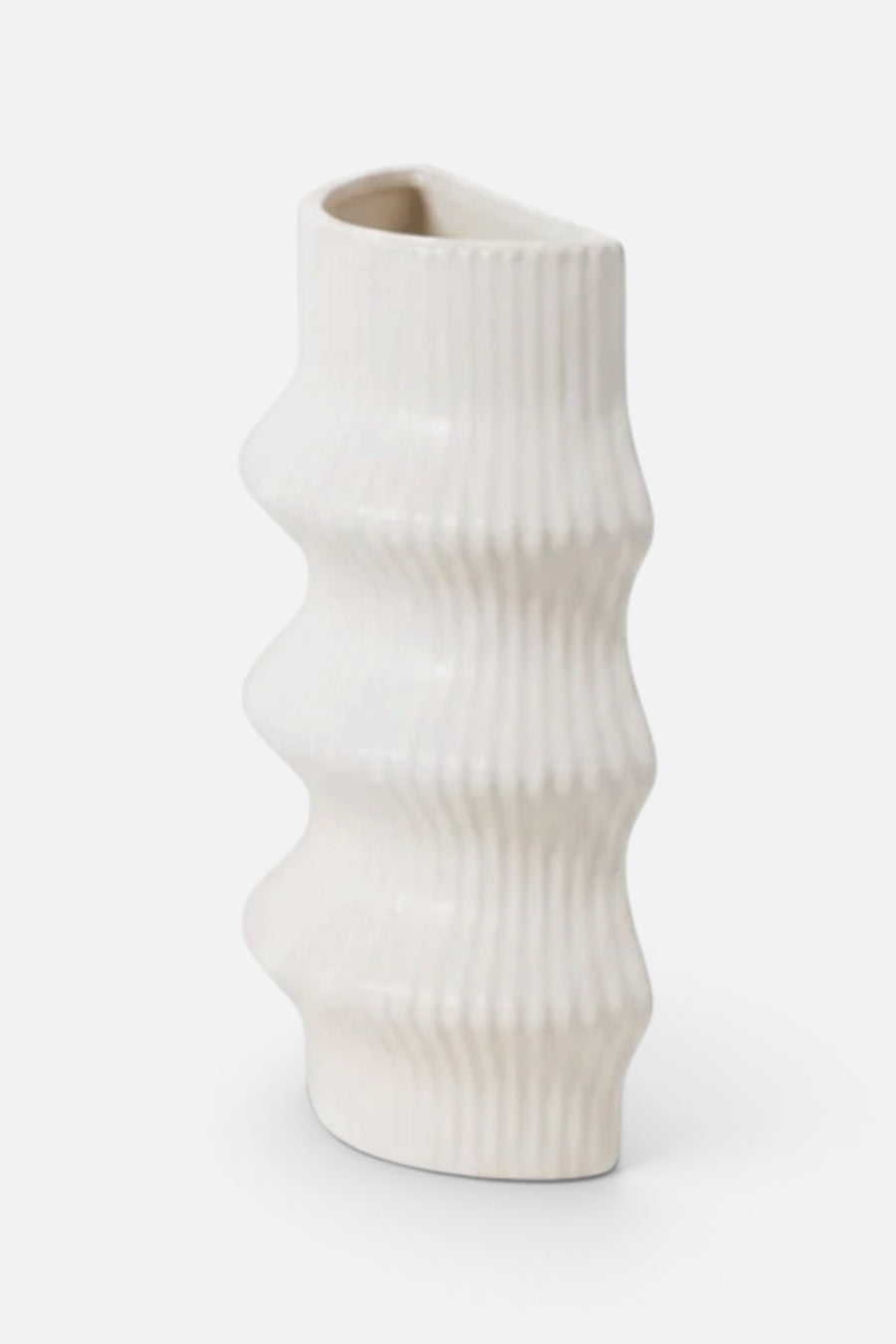 Claude Vase Bookend in Off White – side view