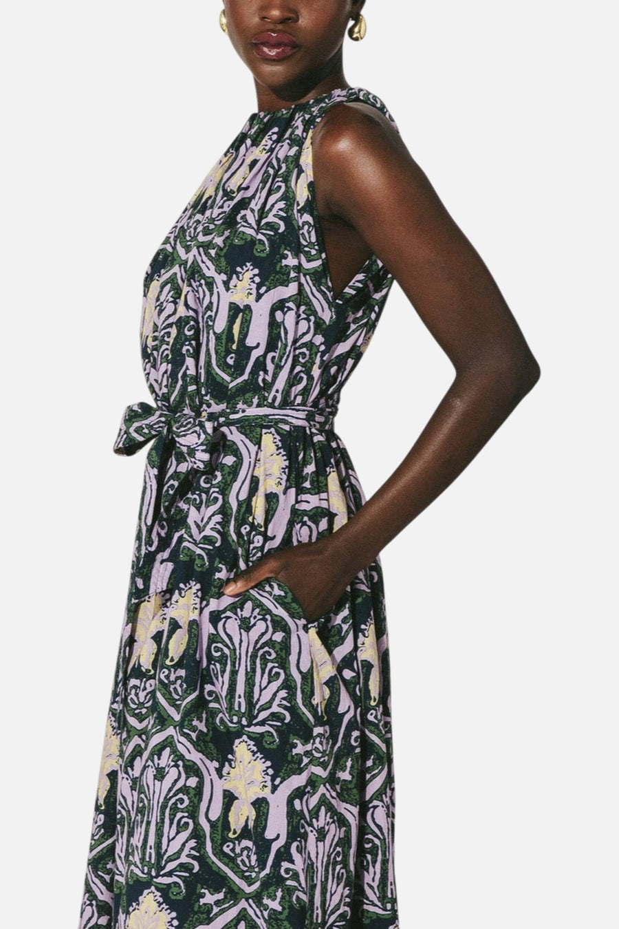 Cleobella Becca Ankle Dress in Casablanca – side view