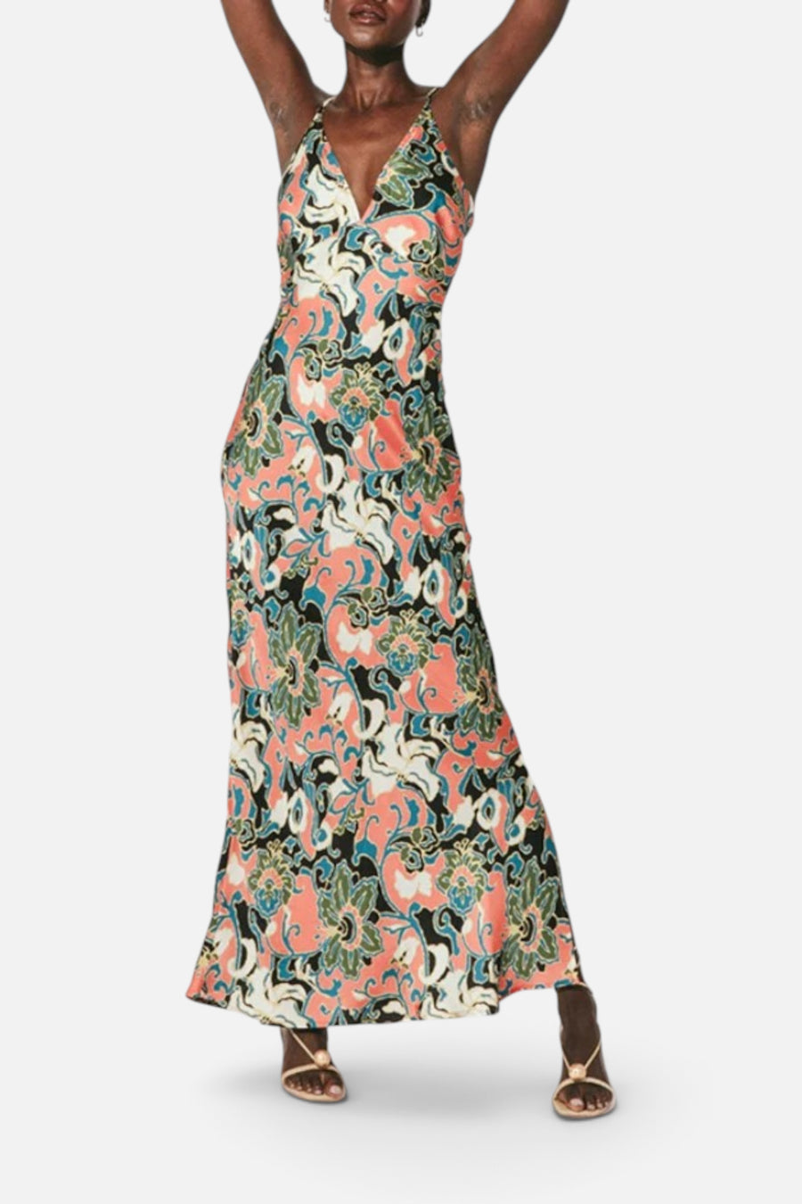 Cleobella Cadence Printed Ankle Dress in Gypsy Bloom – front view
