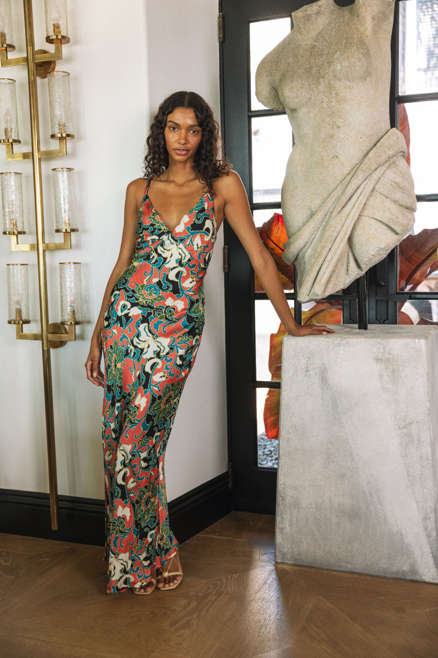 Cleobella Cadence Printed Ankle Dress in Gypsy Bloom – side view