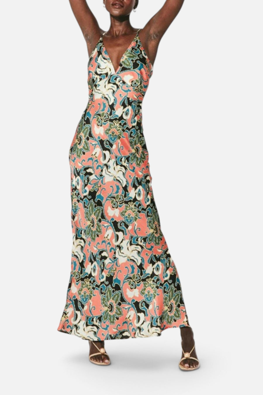 Cleobella Cadence Printed Ankle Dress in Gypsy Bloom – side view
