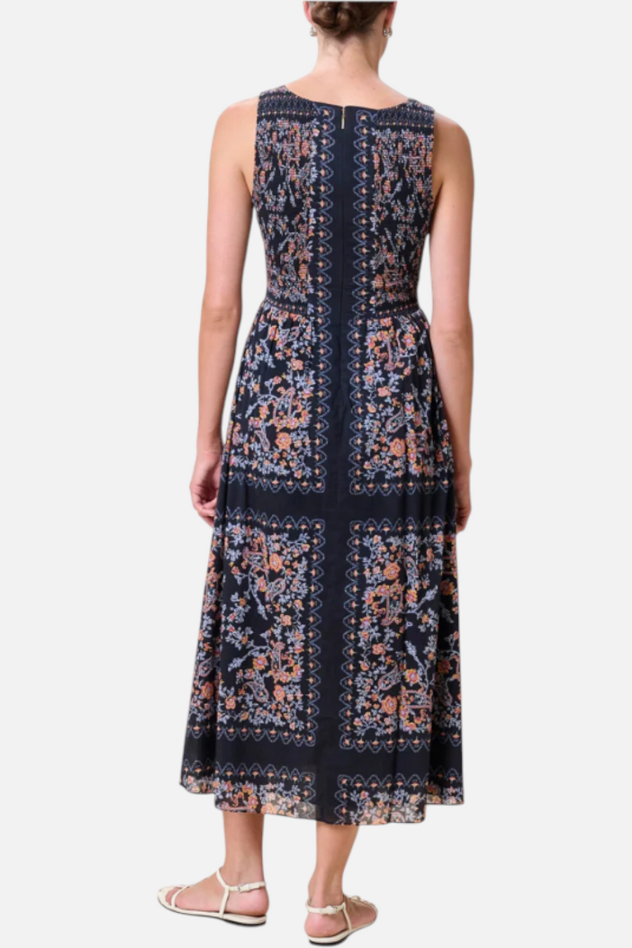 Cleobella Constance Ankle Dress in Dark La Ramos – back view