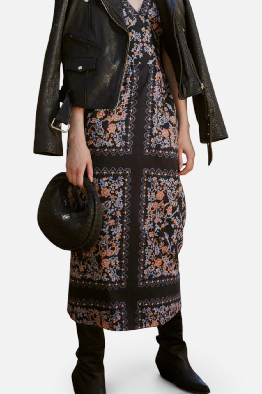 Cleobella Constance Ankle Dress in Dark La Ramos – side view