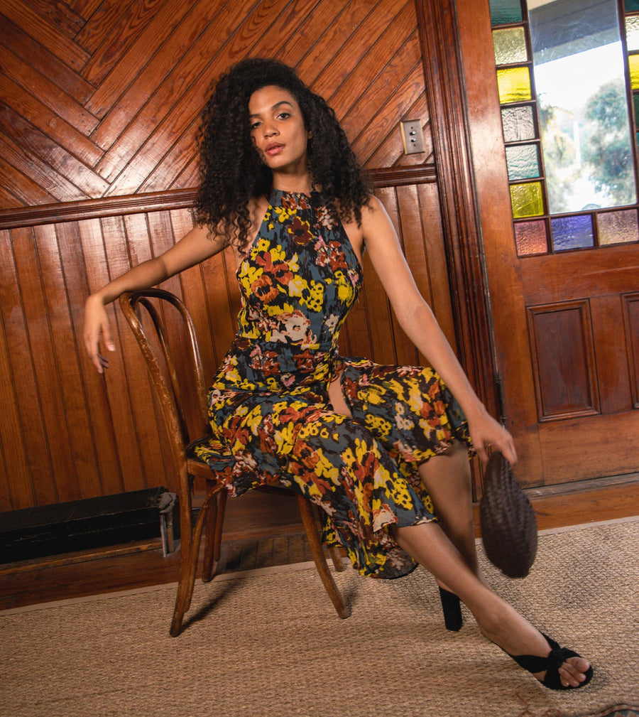 Cleobella Gianna Mini Dress in Monet – detail