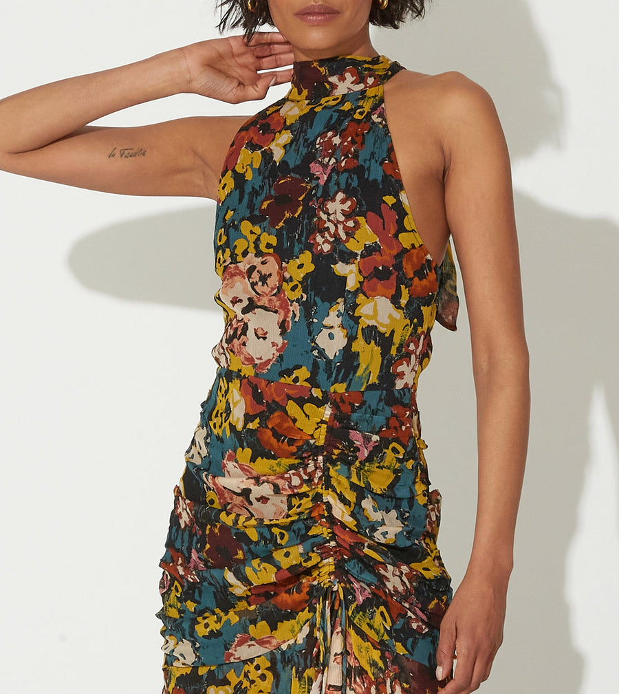 Cleobella Gianna Mini Dress in Monet – side view