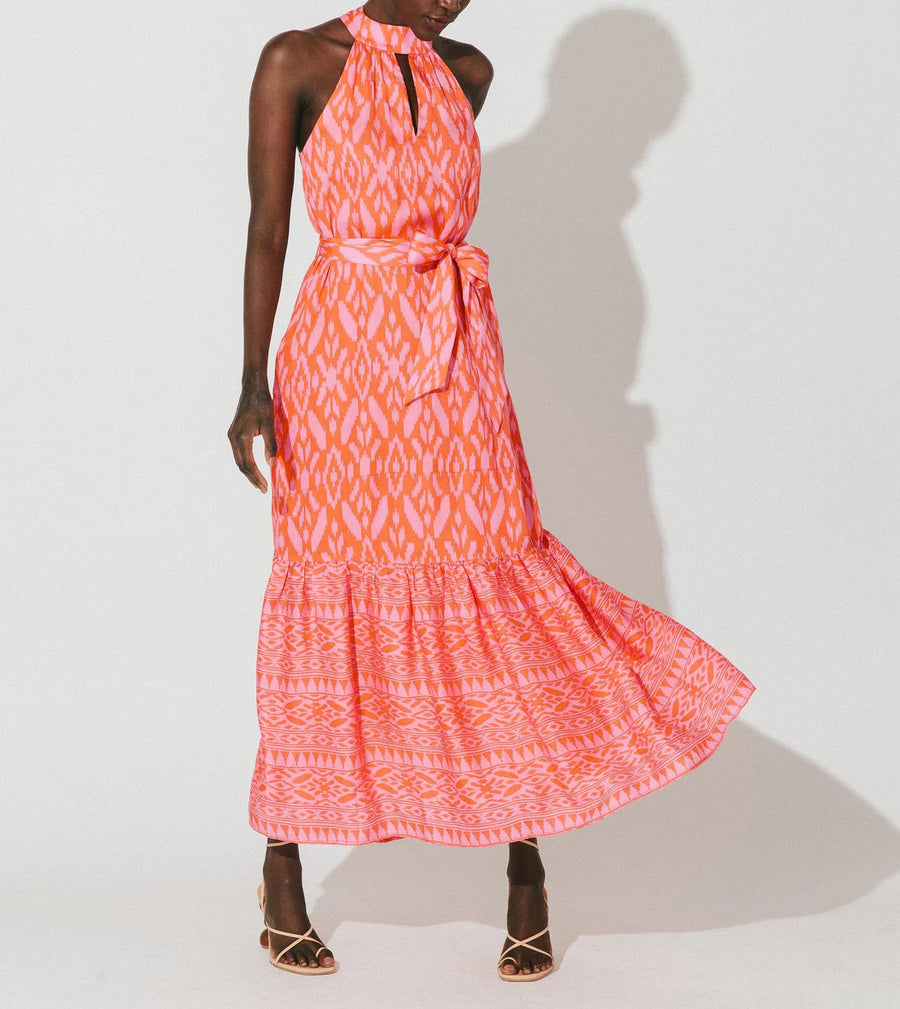 Cleobella Janice Ankle Dress in Jaipur Ikat Print – back view