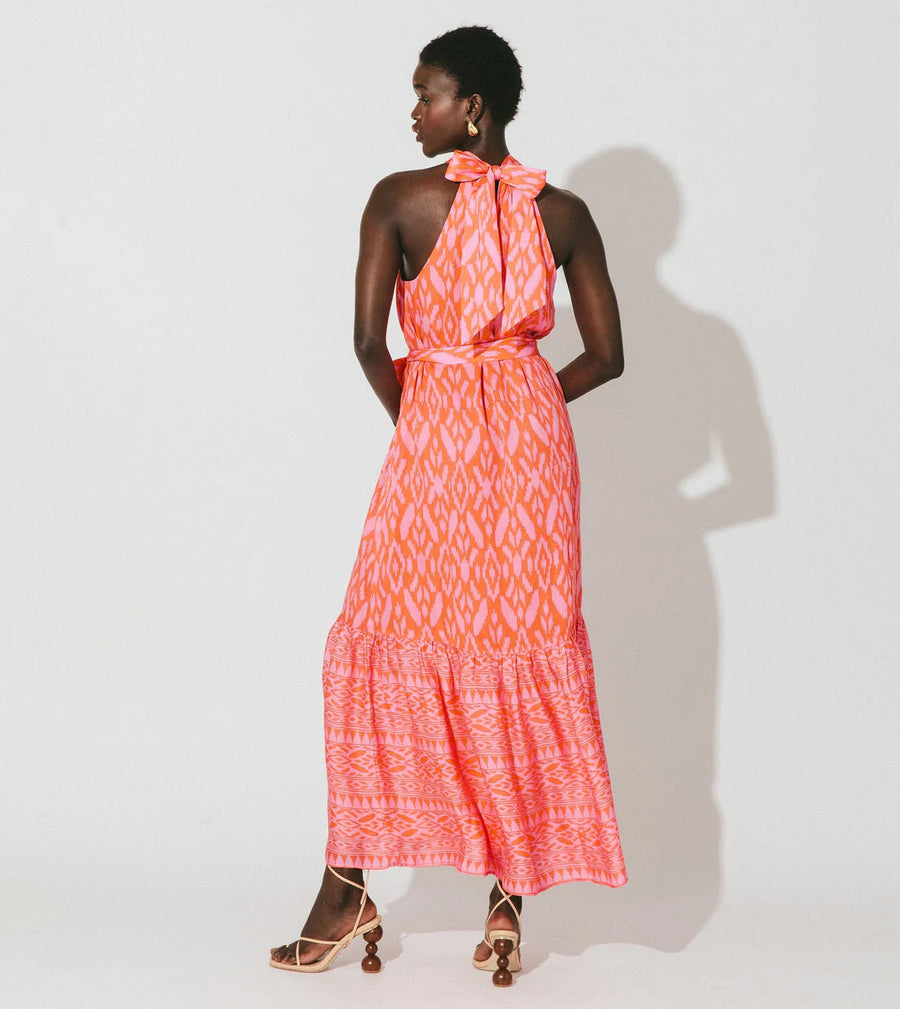Cleobella Janice Ankle Dress in Jaipur Ikat Print – detail