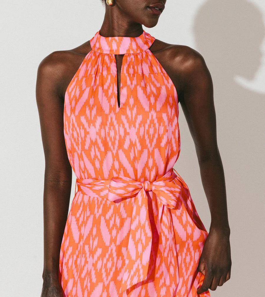 Cleobella Janice Ankle Dress in Jaipur Ikat Print – flat lay