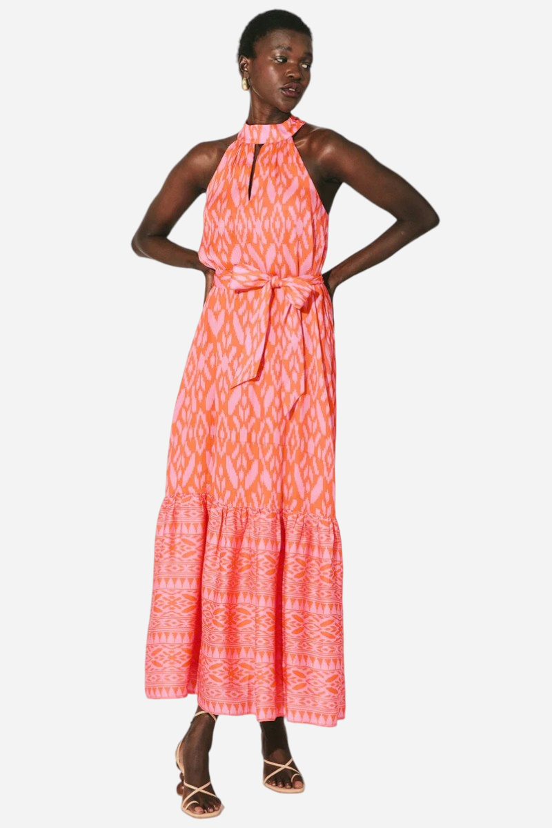 Cleobella Janice Ankle Dress in Jaipur Ikat Print – front view
