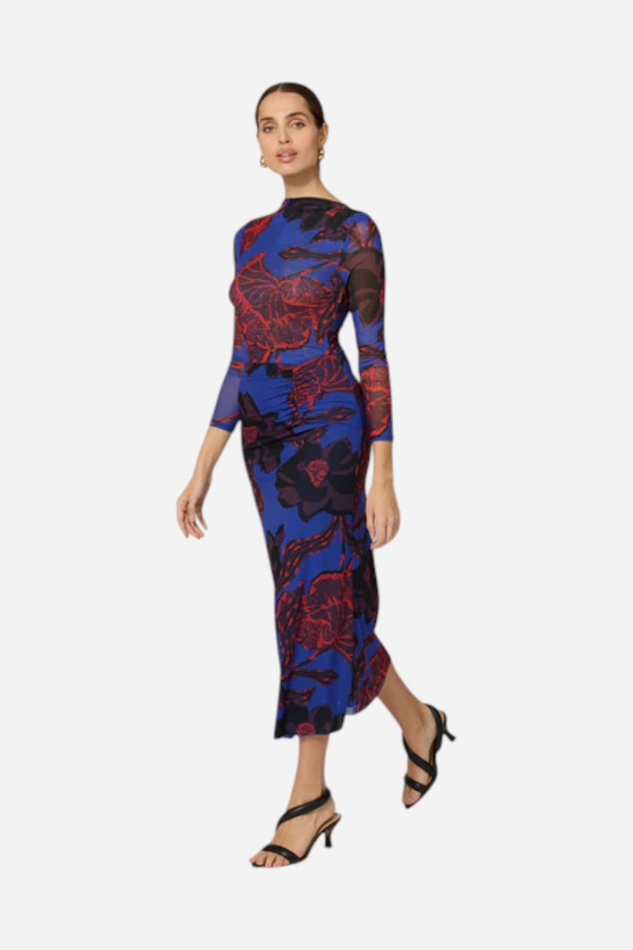 Cleobella Katya Ankle Dress in La Rouge – back view