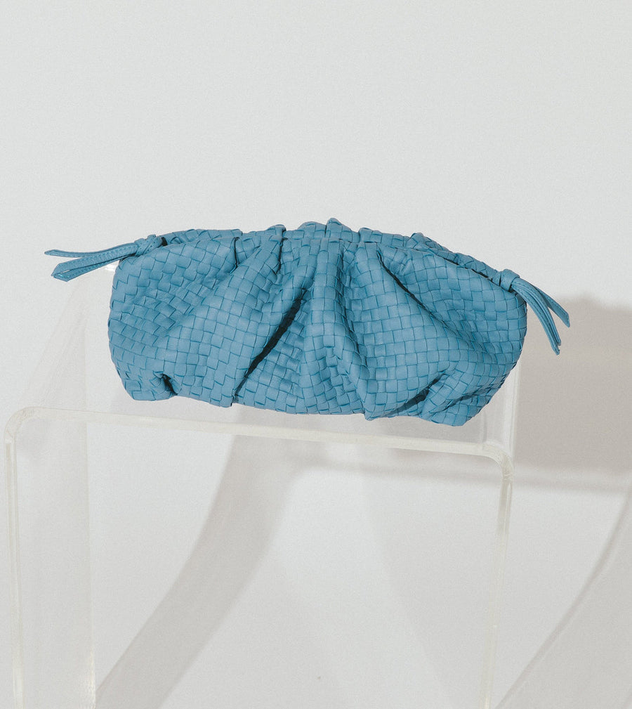 Cleobella Lake Leather Shoulder Bag in Periwinkle – detail