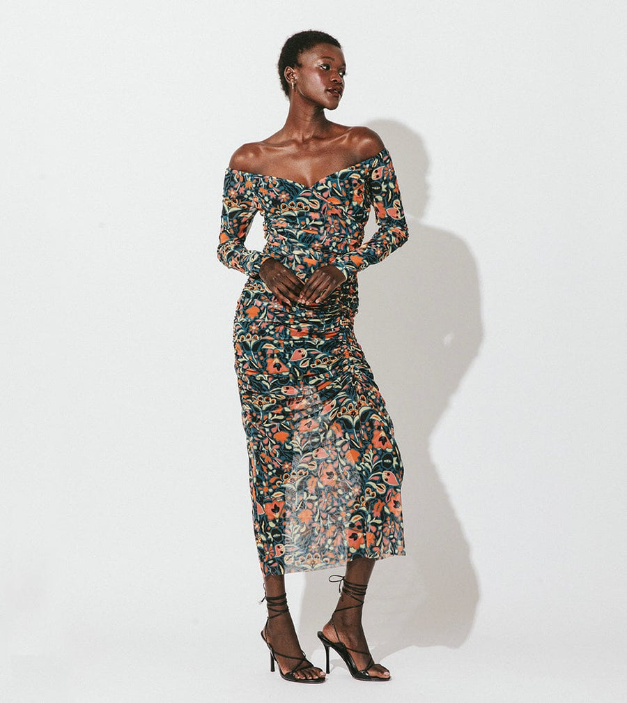 Cleobella Macey Mesh Midi Dress in Tallulah – back view