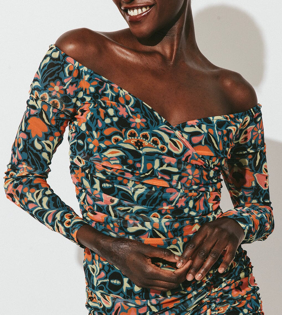 Cleobella Macey Mesh Midi Dress in Tallulah – detail