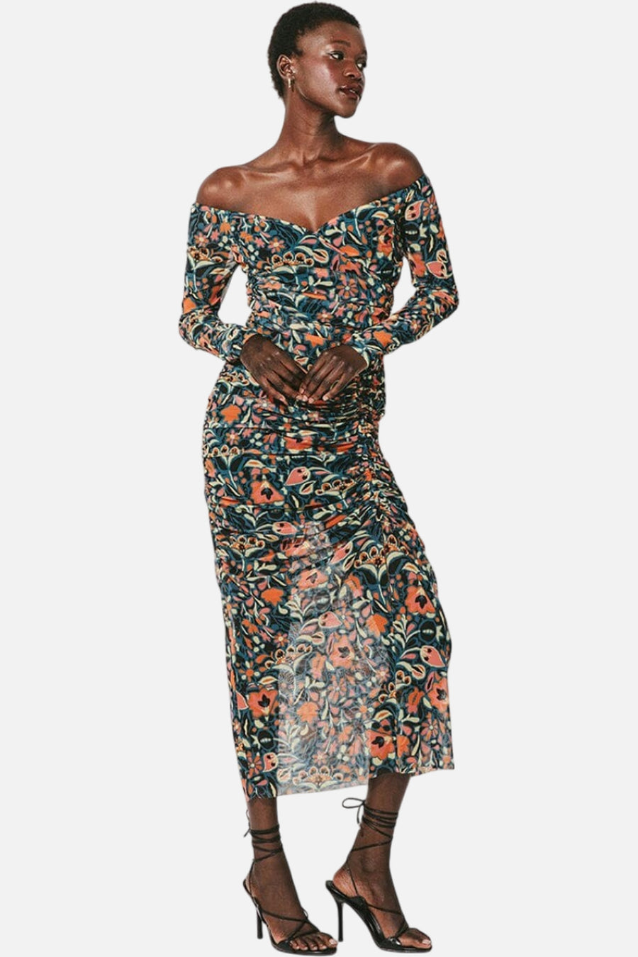 Cleobella Macey Mesh Midi Dress in Tallulah – side view