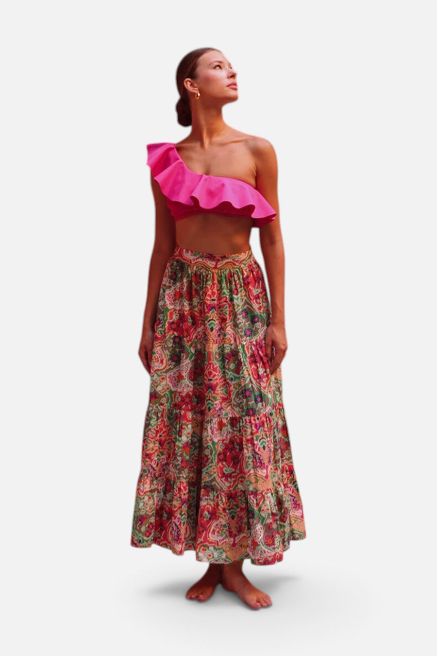 Cleobella Mae Bikini Top in Magenta – side view