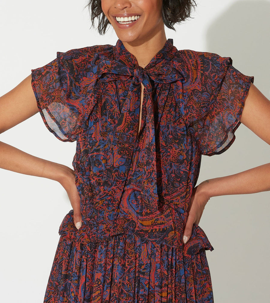 Cleobella Nicolette Ankle Dress in Retrograde Paisley – back view