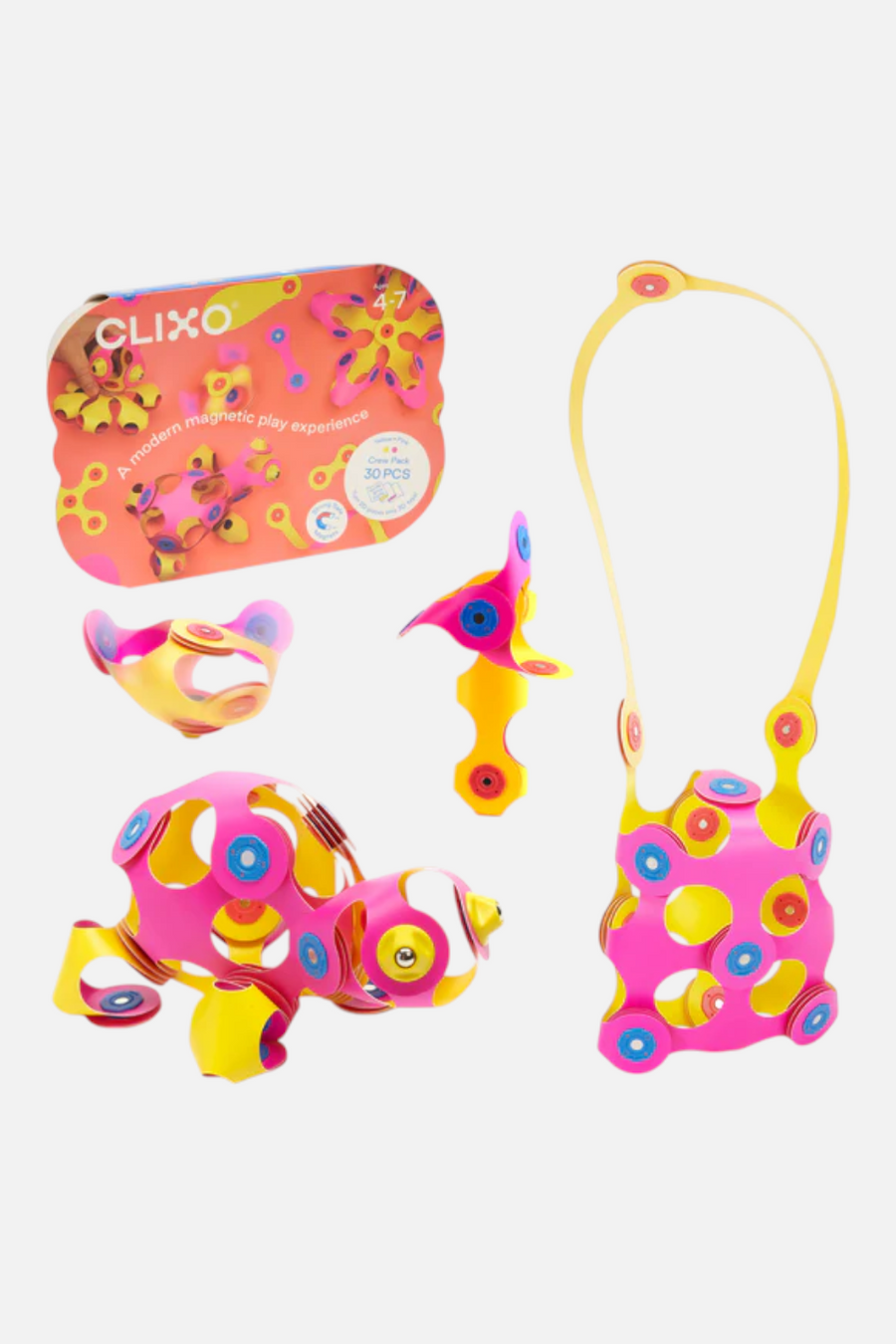 Clixo Kid's Crew Pack in Pink/Yellow – back view