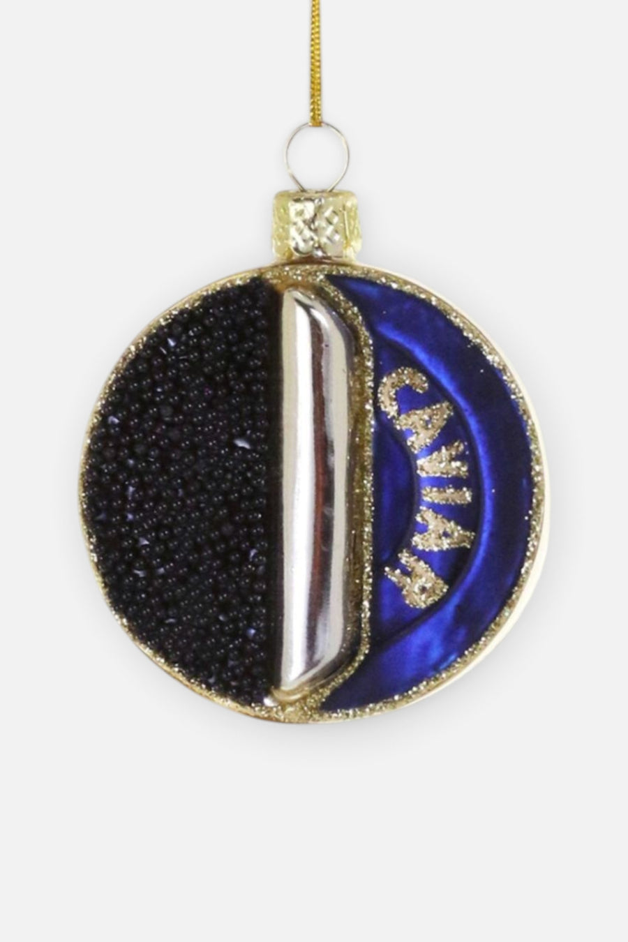 Cody Foster Caviar Tin Ornament – front view