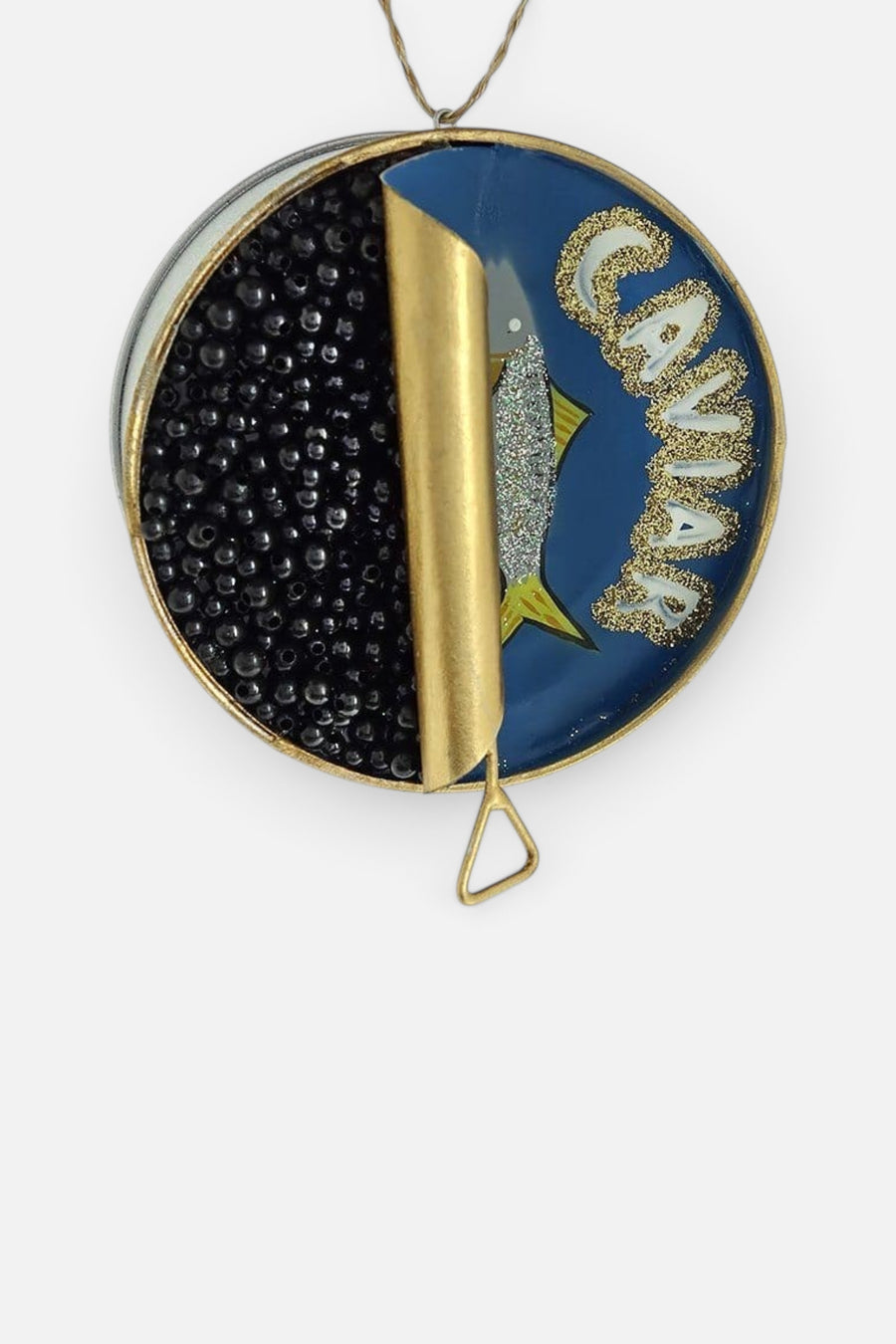 Cody Foster Caviar Tin Ornament – side view