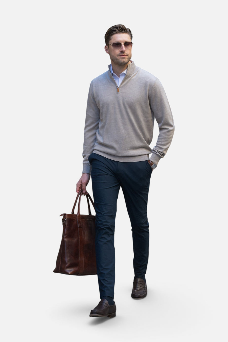Collars & Co Apex Tech Pant in Navy – side view