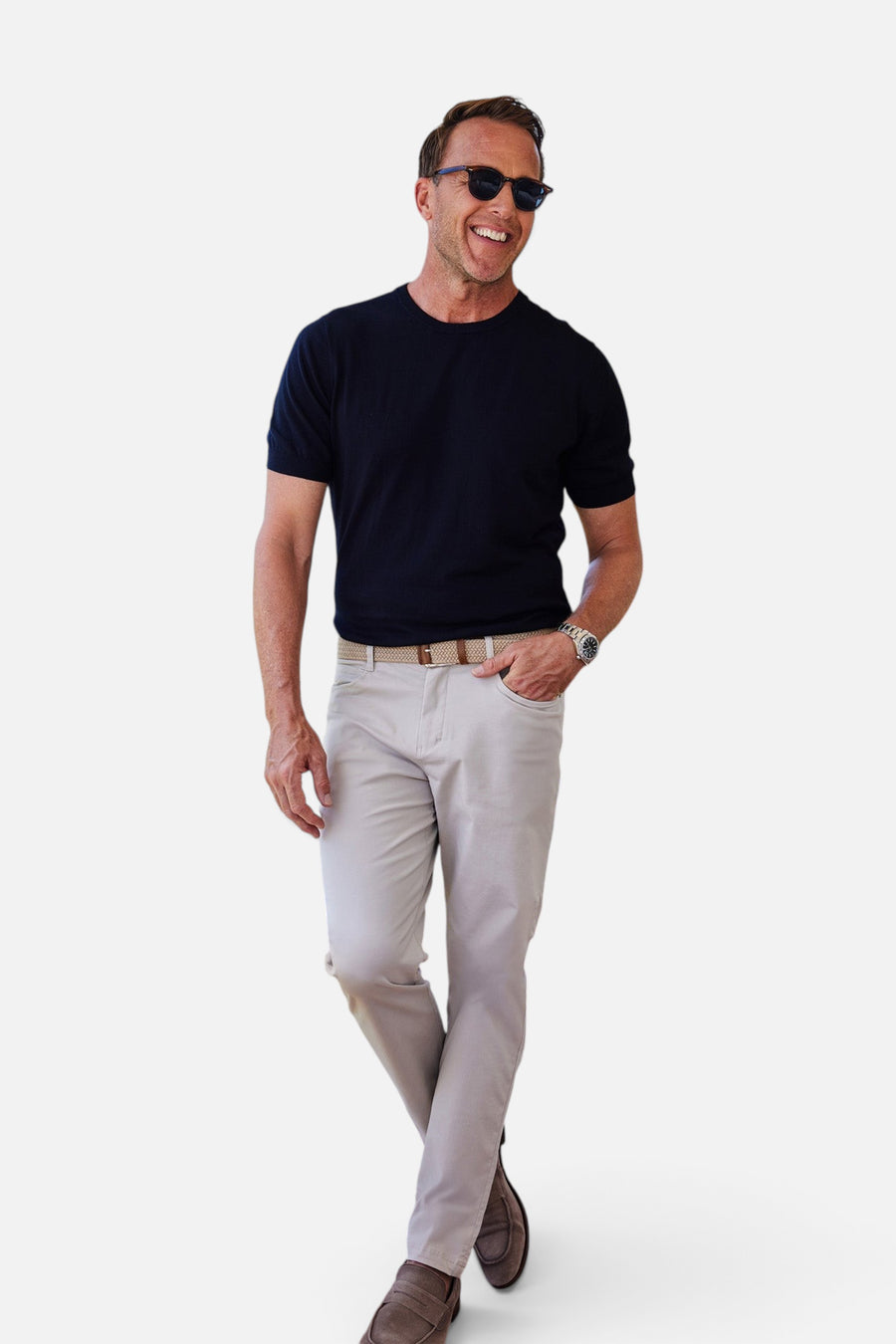 Collars & Co Aura Lux Pant in Clay – front view