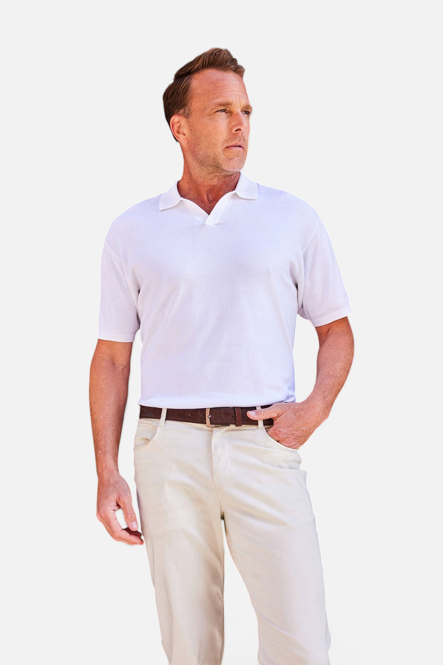 Collars & Co Aura Lux Pant in Ivory – back view