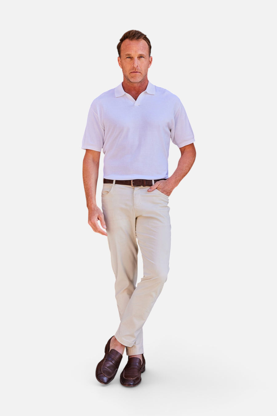 Collars & Co Aura Lux Pant in Ivory – front view