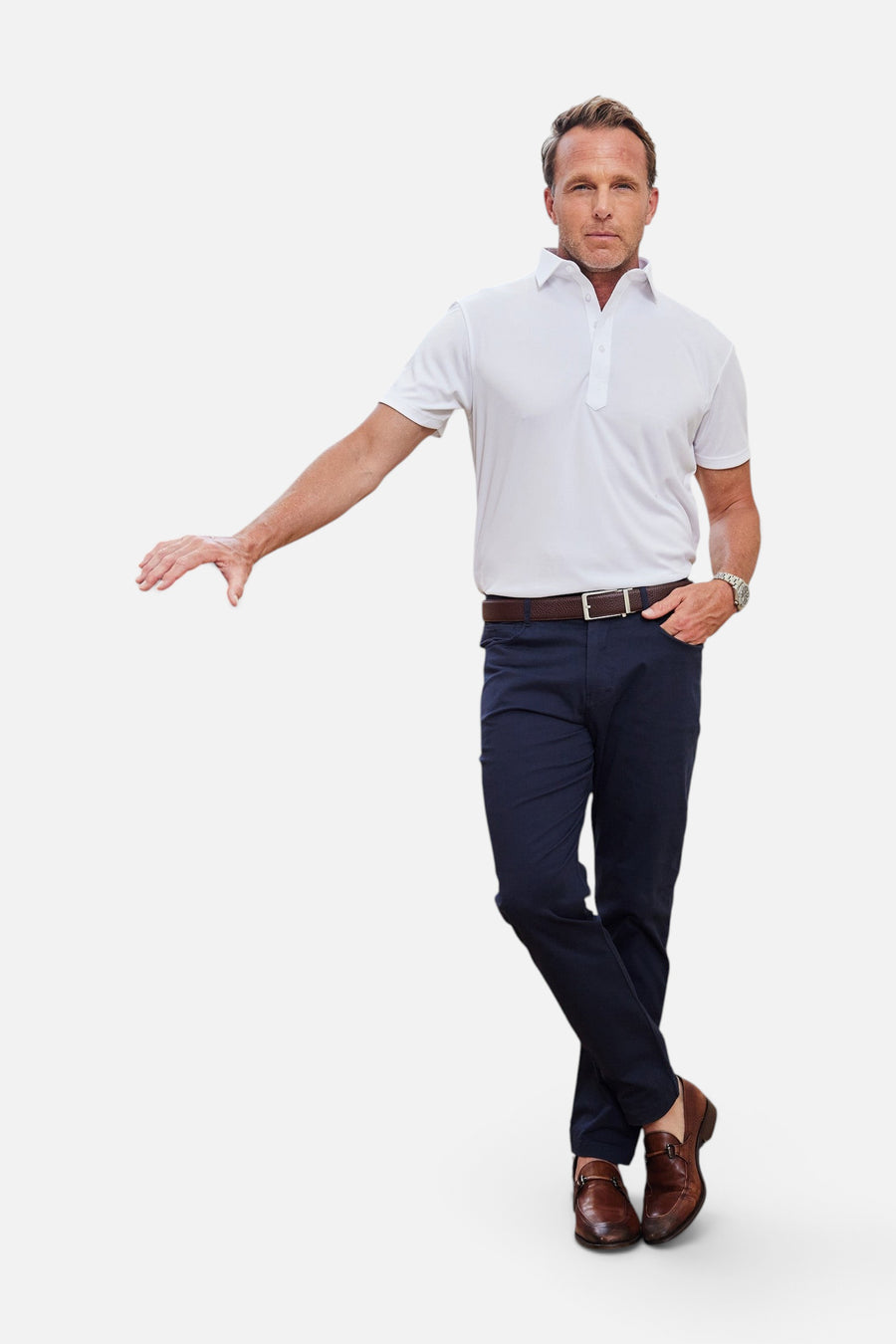 Collars & Co Aura Lux Pant in Navy – front view