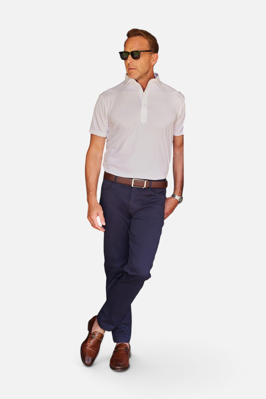 Collars & Co Aura Lux Pant in Navy – side view