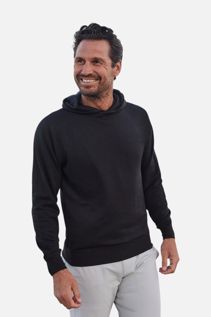 Collars & Co Cloud Cotton Hoodie in Black – back view