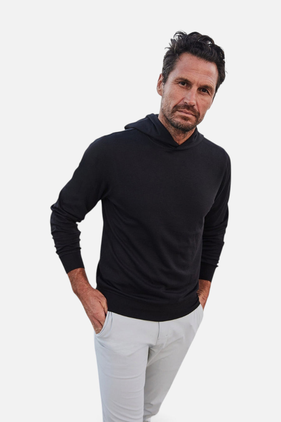 Collars & Co Cloud Cotton Hoodie in Black – detail