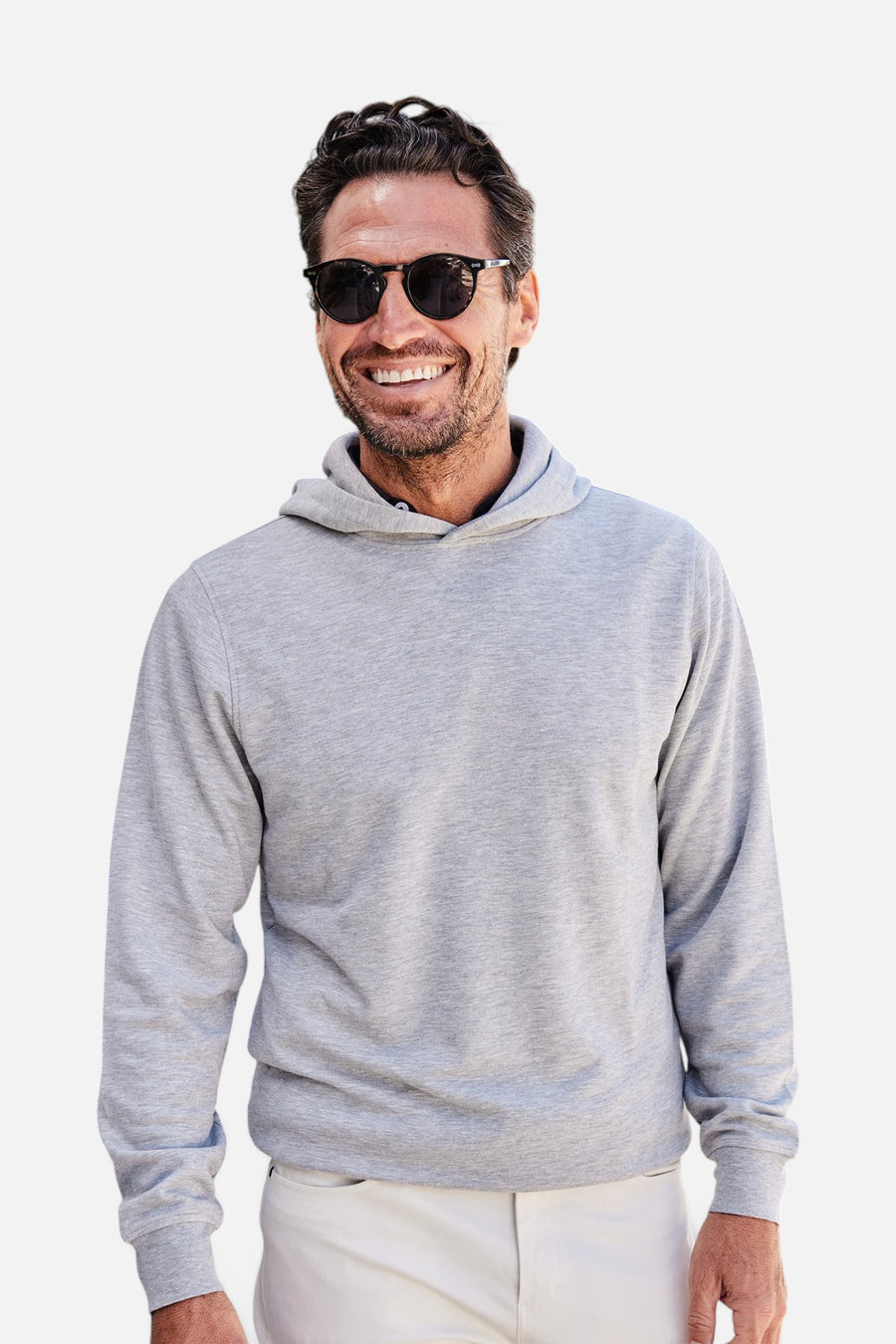 Collars & Co Cloud Cotton Hoodie in Light Grey – detail