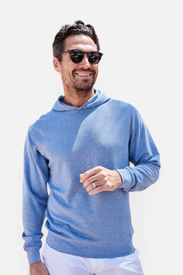 Collars & Co Cloud Cotton Hoodie in Medium Blue