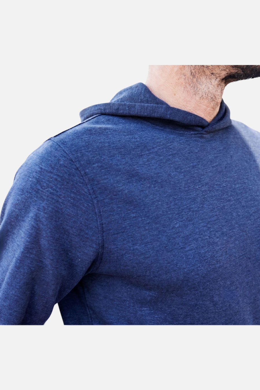 Collars & Co Cloud Cotton Hoodie in Navy – side view