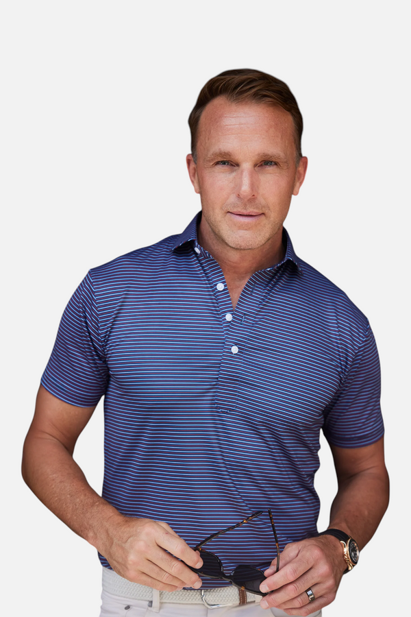 Collars & Co Featherweight Flex Polo in Liberty Navy