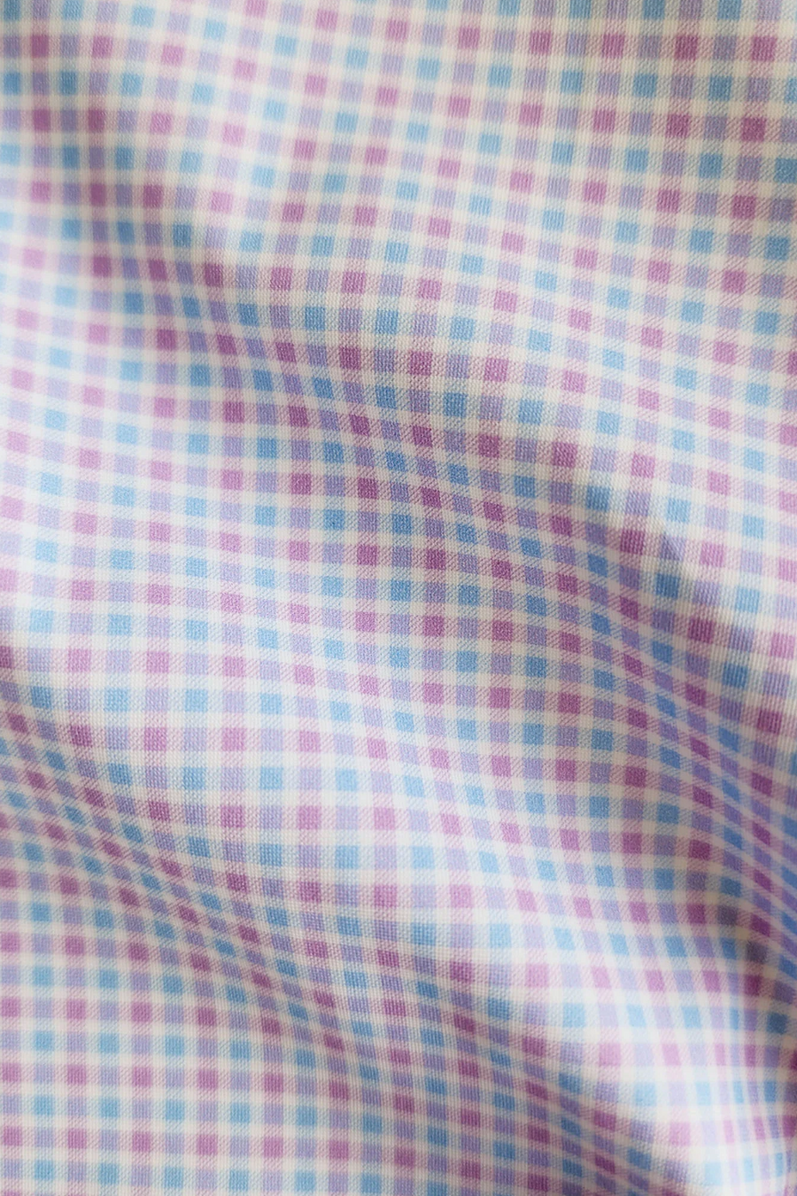 Collars & Co Men's Apex Performance Dress Shirt in Lavender & Blue Gingham – side view