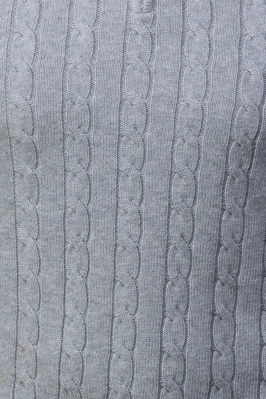 Collars & CO Men's Kensington Cable Knit Quarter Zip Sweater in Grey – side view