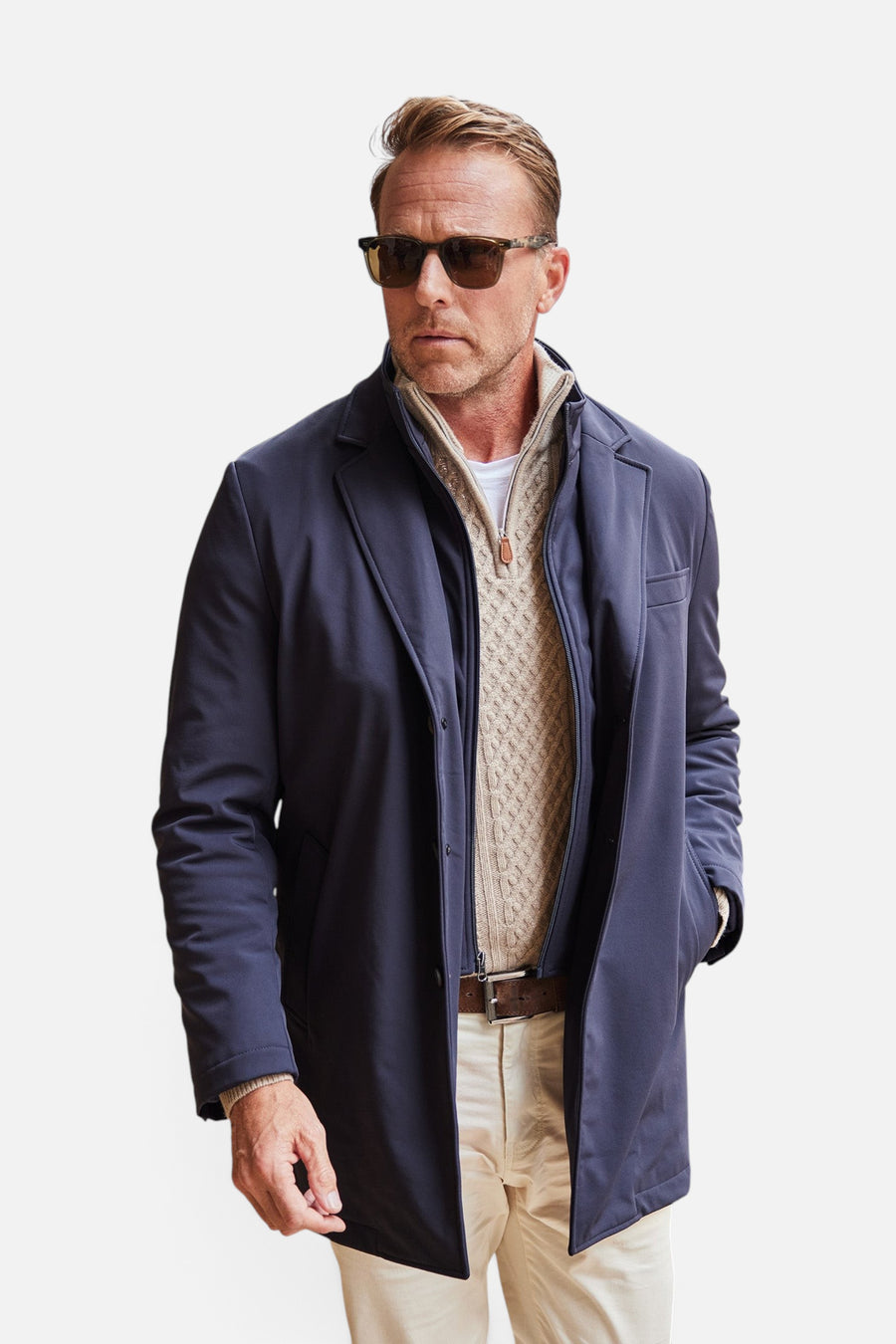 Collars & Co Metropolitan Coat in Navy – alternate