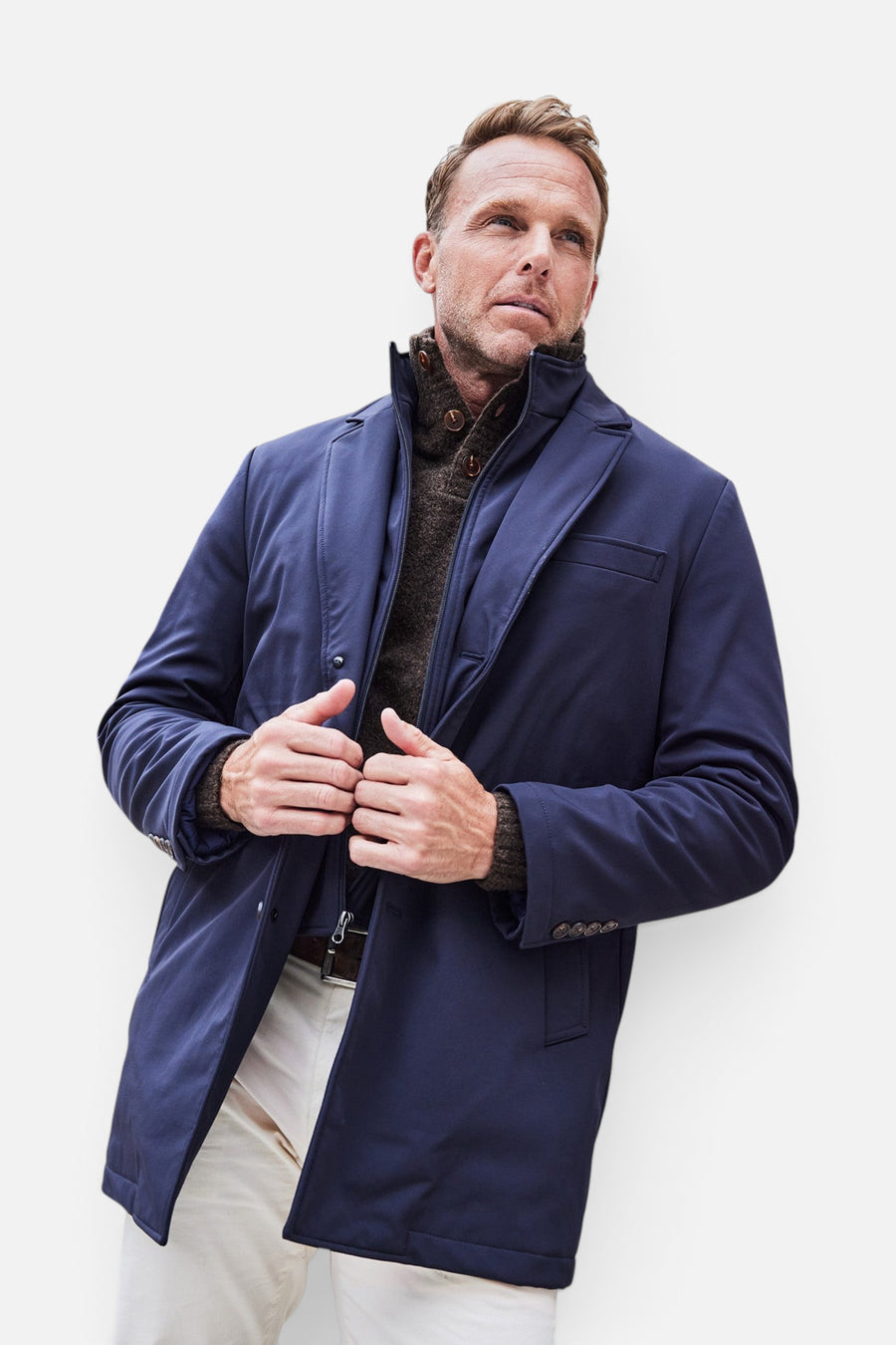 Collars & Co Metropolitan Coat in Navy – front view