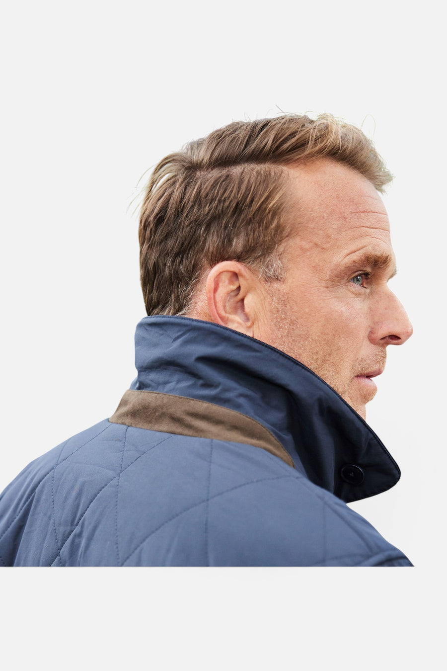 Collars & Co Middleburg Quilted Field Jacket in Navy – detail
