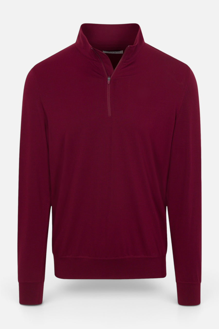 Collars & Co Velocity Performance Quarter Zip in Maroon – front view