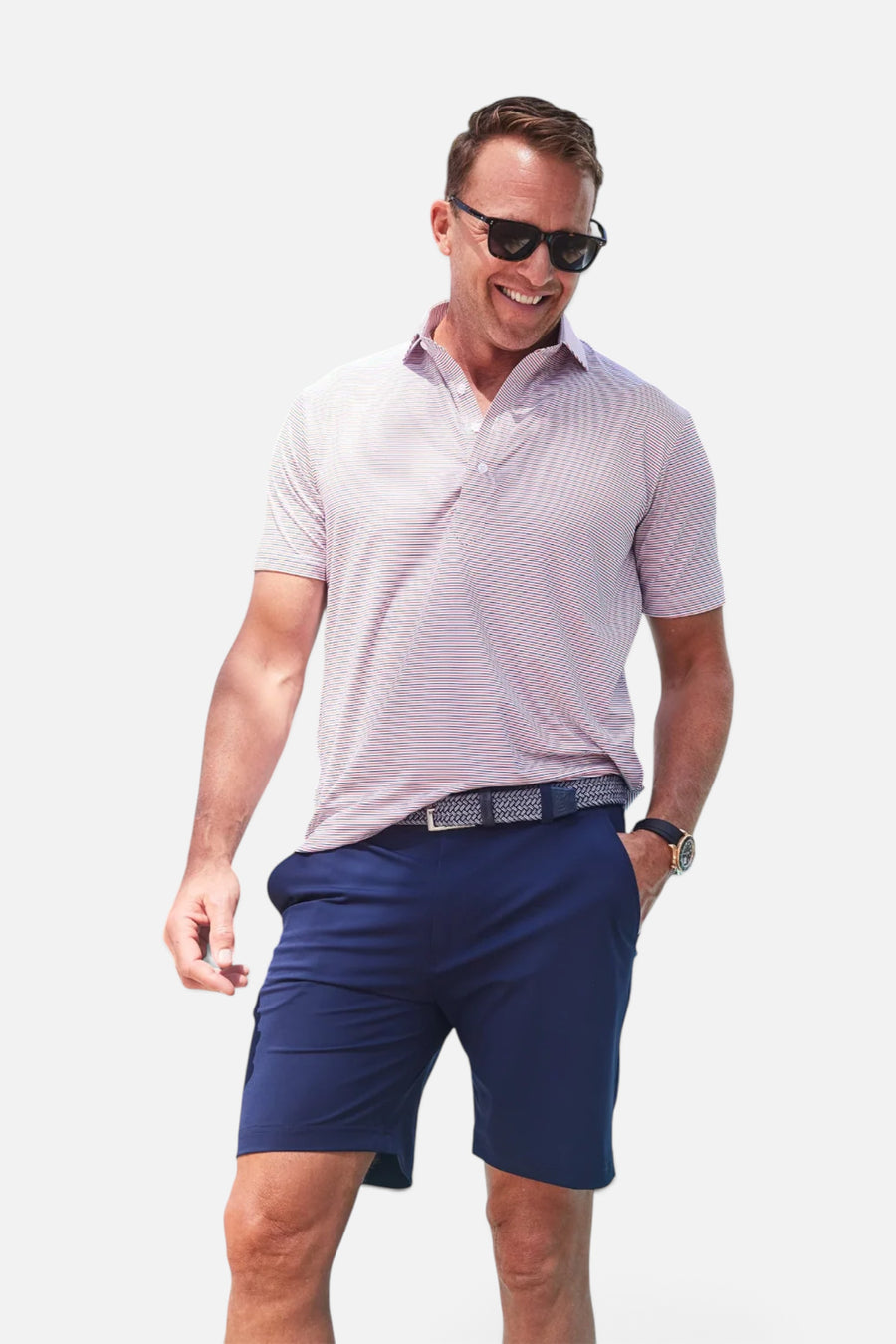Collars & Co Velocity Pull-On Performance Shorts in Navy – back view