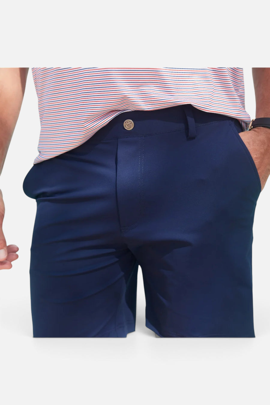 Collars & Co Velocity Pull-On Performance Shorts in Navy – side view